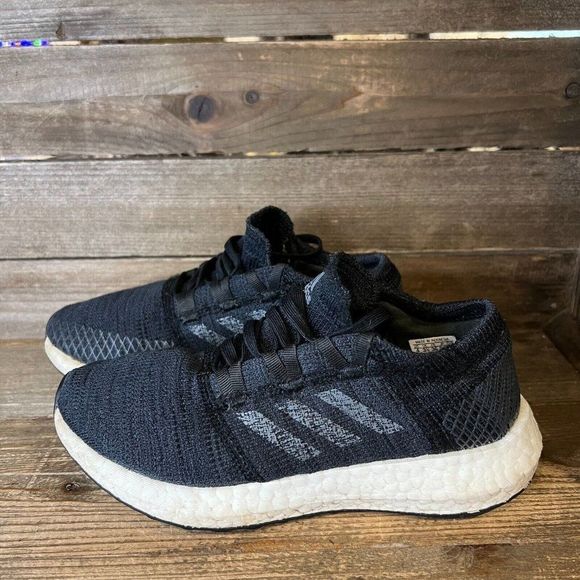 Childrens Unisex Adidas Pure Boost Go Black Running Shoes Sneakers Size 4 Y GUC - Picture 2 of 6